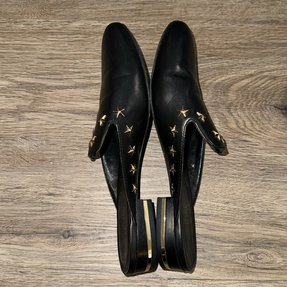 Michael Kors Natasha Black Leather Star Studded Slides Size-8 - Picture 4 of 7